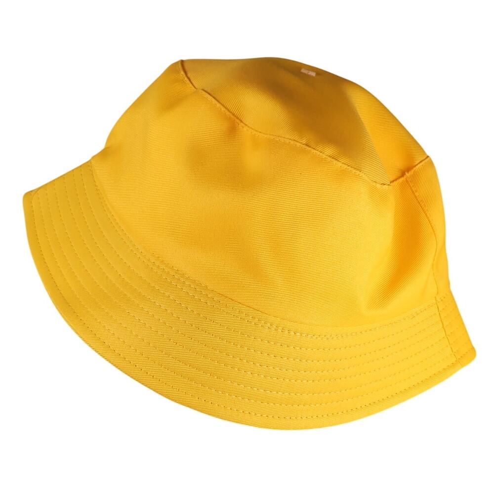 Yellow Bucket Hat Adult Novelty Cap Lightweight Solid Color Summer Sun Unlined